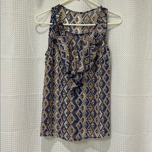 Geometric Patterned Sleeveless Top
